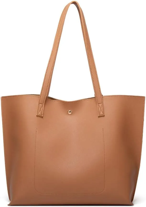 Dreubea Women's Soft Faux Leather Tote Shoulder Bag from, Big Capacity Tassel Handbag