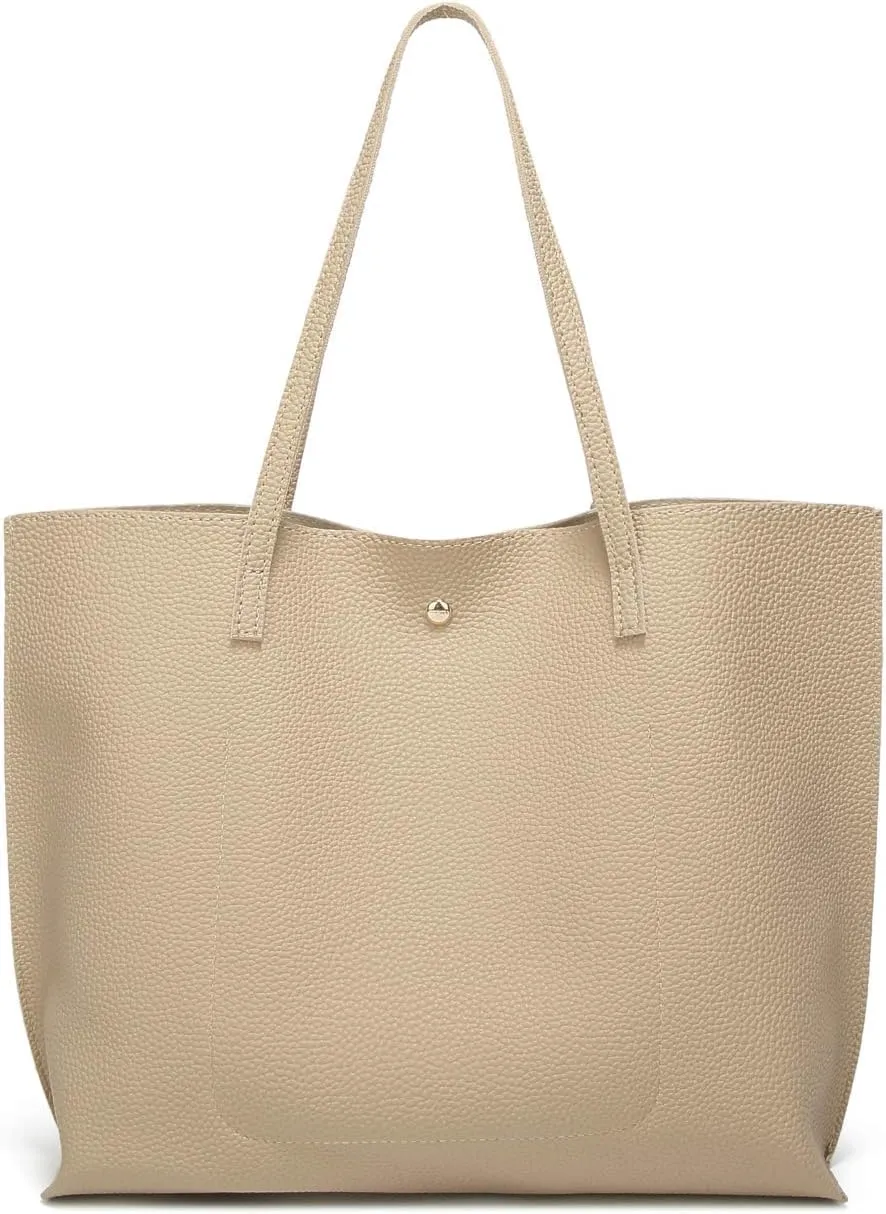 Dreubea Women's Soft Faux Leather Tote Shoulder Bag from, Big Capacity Tassel Handbag