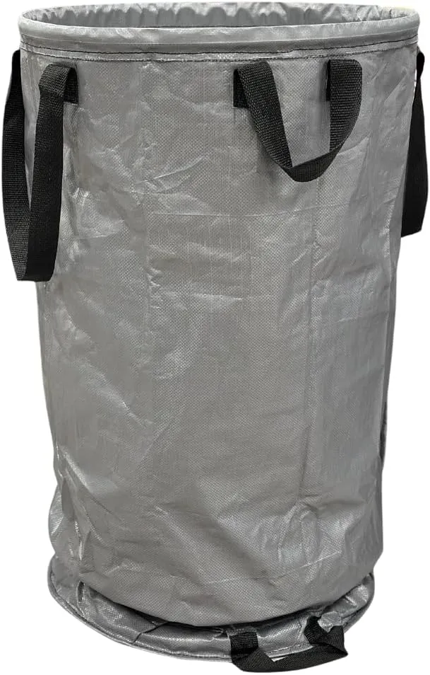 DURASACK Heavy Duty Valet Trash Bag Janitorial Commericial Cleaning Stand-Up Collapsible Trash Pickup Bag, 80-Gallon Capacity, Pack of 5