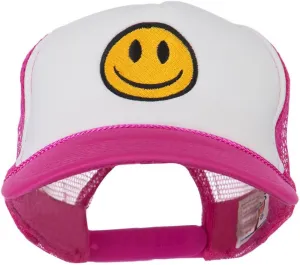 e4Hats.com Smile Face Embroidered Foam Mesh Back Cap