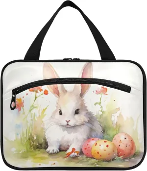 Easter Cute Rabbit and Eggs Travel Toiletry Bag for Women & men Hanging Portable Toiletry Bag Large Capacity Travel Bag for Hold Cosmetics Skin Care Products Toiletries Large