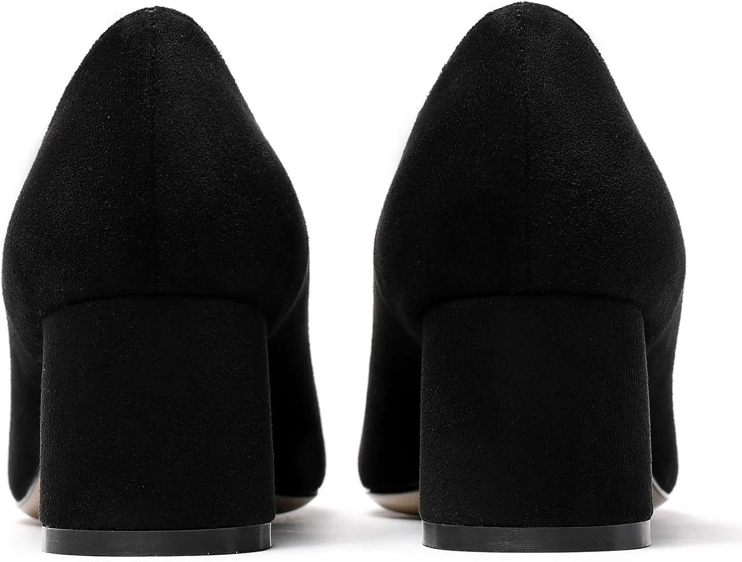 Eldof Women's Chunky Block Low Heels Closed Pointy Toe Classic Pumps Comfort Slip-on Party Evening Dress Heeled Shoes 5 CM