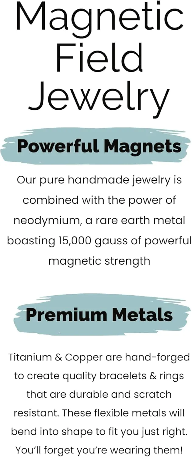 Elegant Design Magnetic Field Copper Bracelets with Ultra Strength Magnets - Unisex - Adjustable