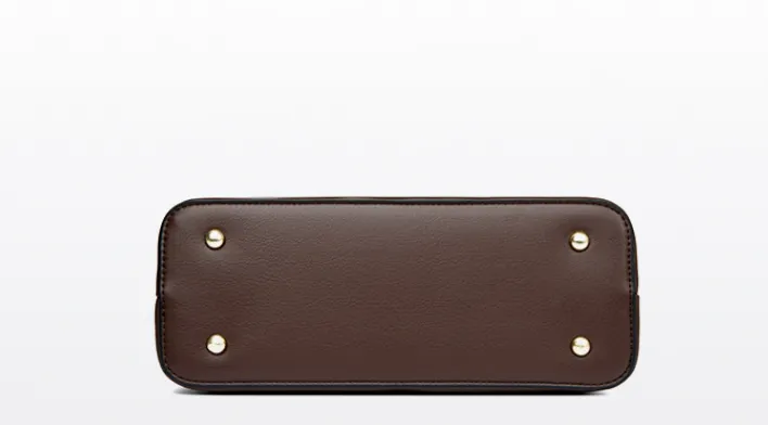 Elegant Leather Key Lock Closure Crossbody Bag