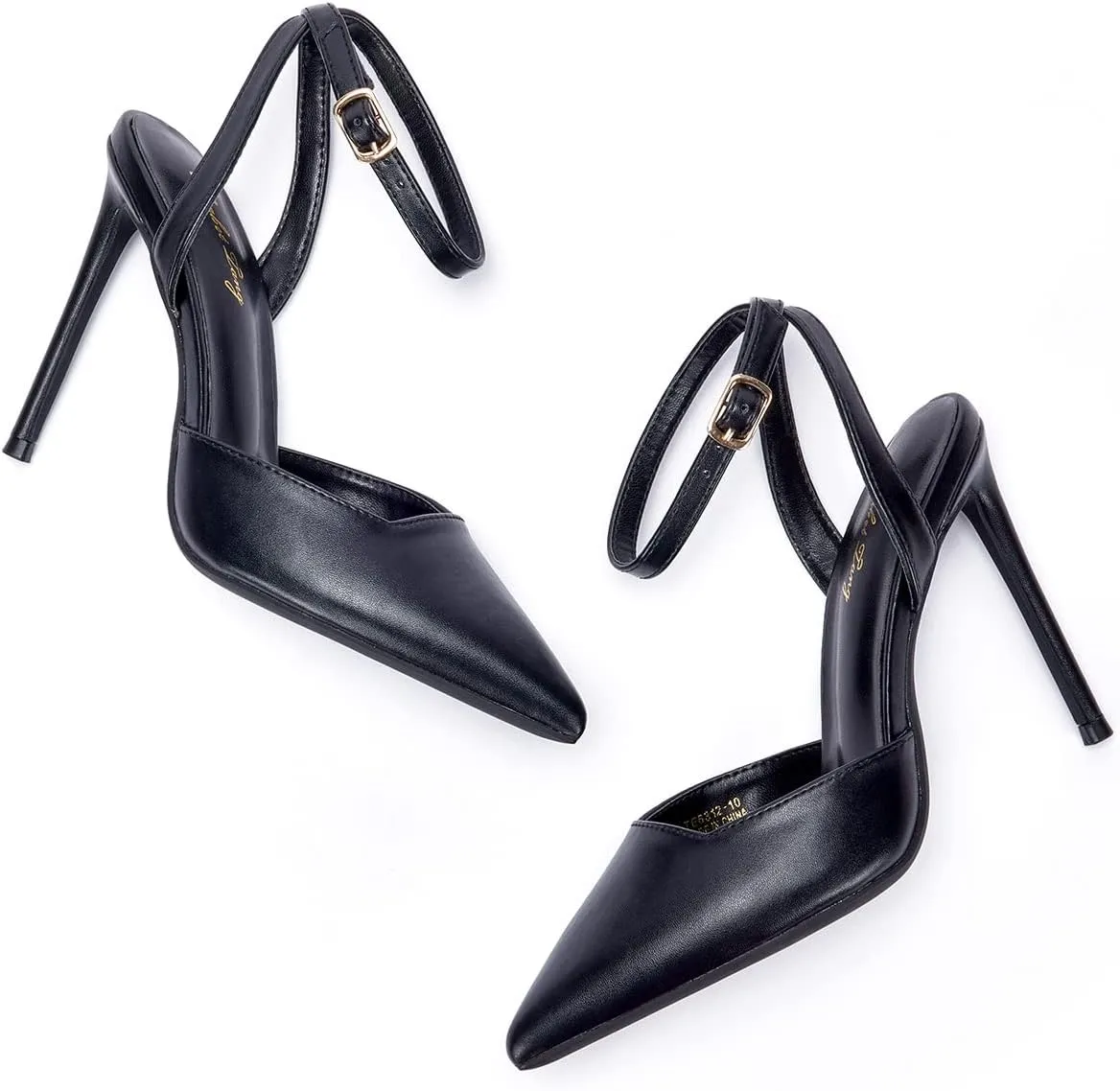 Elisabet Tang High Heels, Women's Strappy Closed Toe Stiletto Pumps Ankle Strap Pointed Toe D'Orsay Heel Dress Wedding Party Pumps Shoes