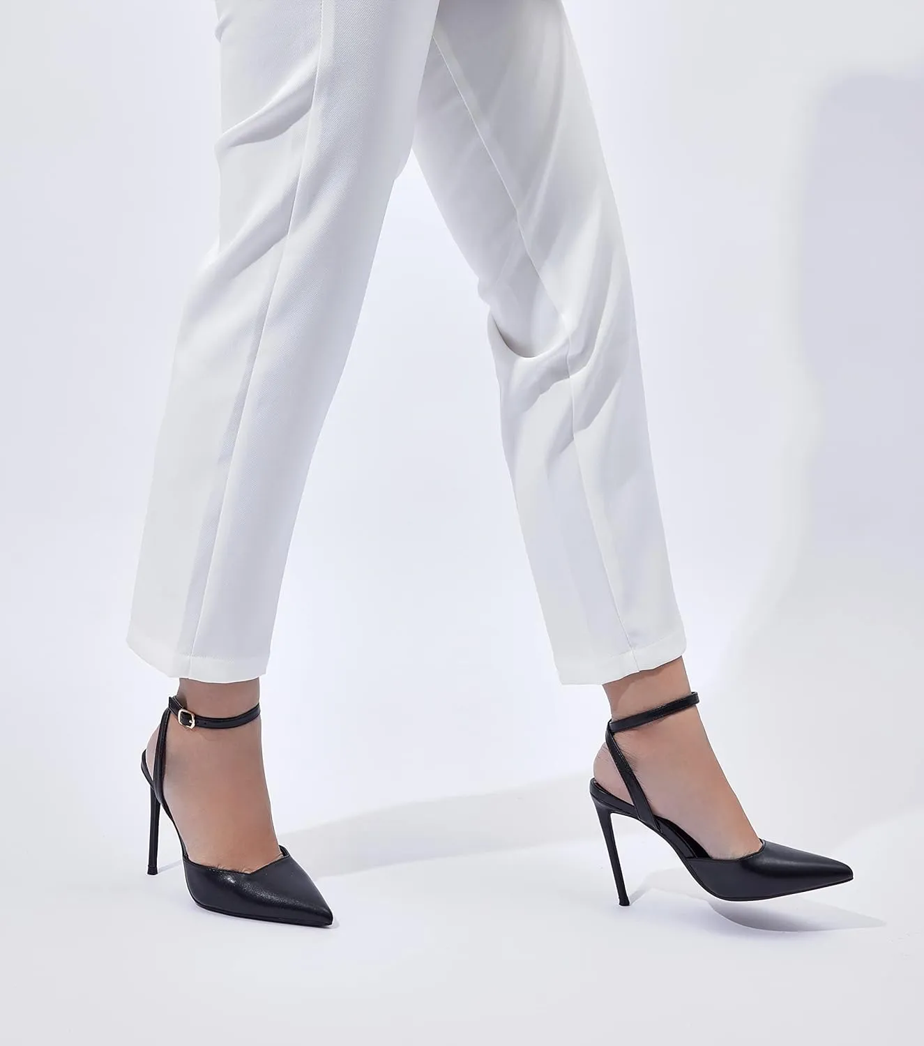 Elisabet Tang High Heels, Women's Strappy Closed Toe Stiletto Pumps Ankle Strap Pointed Toe D'Orsay Heel Dress Wedding Party Pumps Shoes