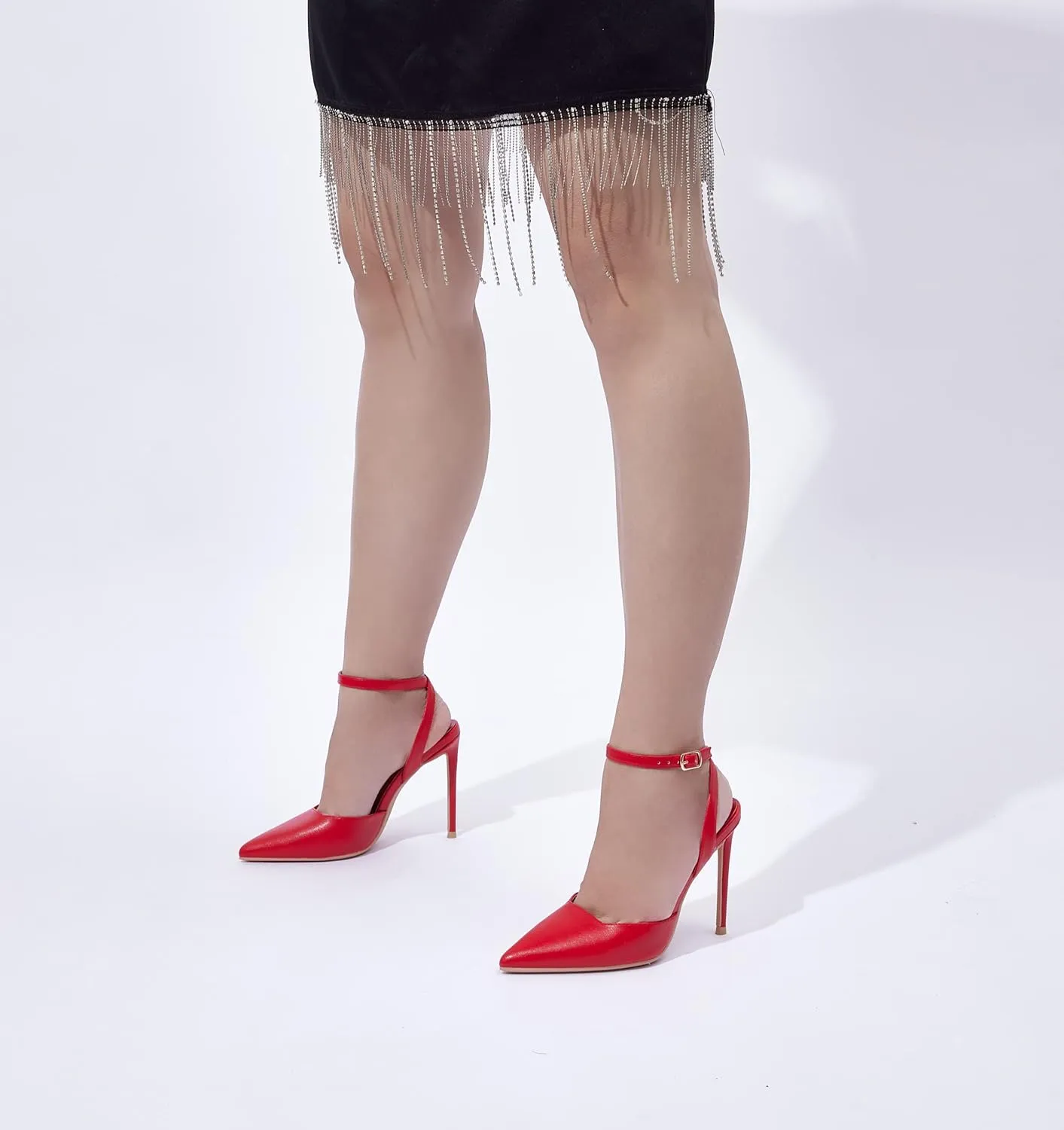 Elisabet Tang High Heels, Women's Strappy Closed Toe Stiletto Pumps Ankle Strap Pointed Toe D'Orsay Heel Dress Wedding Party Pumps Shoes
