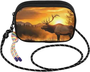 Elk Sunset Lake Small Crossbody Bags for Women Cell Phone Purses Women's Shoulder Handbag Wallet Purse