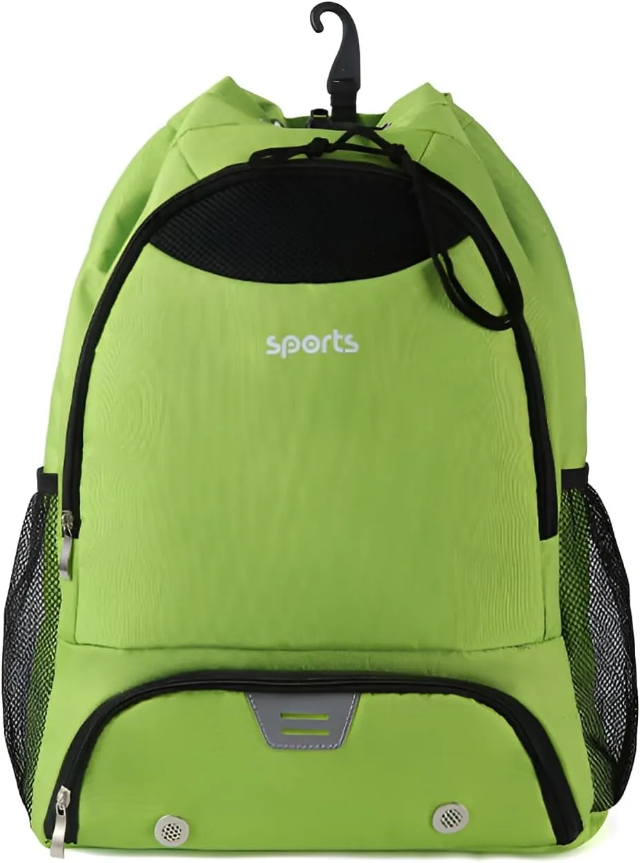Ellniges]【Basketball Gym Backpack Water- Oxford Duffle Bag with Shoe Compartment & Hook Design - Sports Travel Backpack for Outdoor Training, Cycling, Storage (Multi-Pocket Dry/Wet Separation)