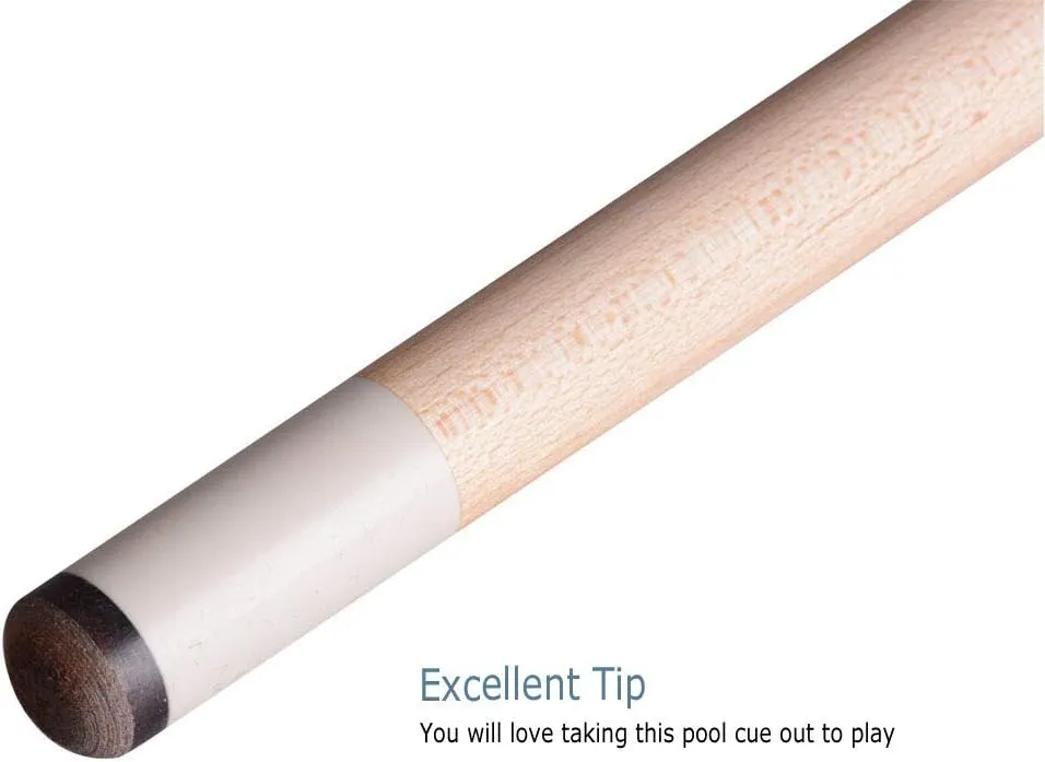 Ergonomic Design 13mm Tip 58" Maple Pool Cue Stick Kit with Hard Case