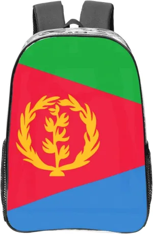 Eritrean Flag Transparent Backpack-16-Inch Pvc Clear Backpack With Side Pockets,Black