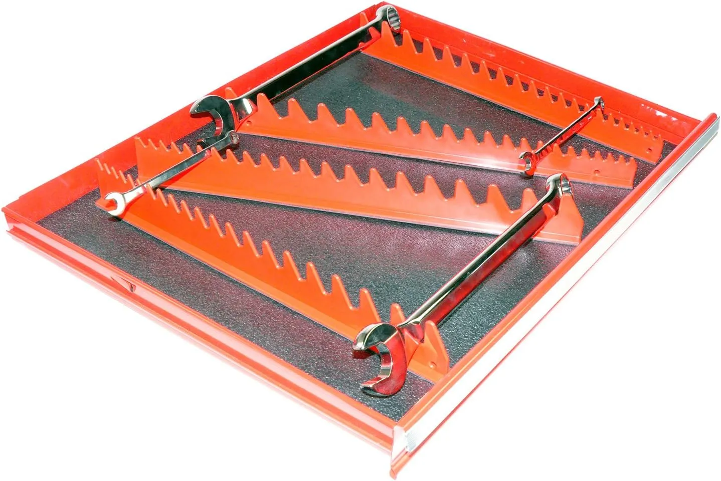 Ernst Manufacturing Wrench Rail Set with Magnetic Backing, 40 Tool, Red