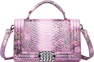 Eslcorri Crossbody Purses for Women Small Shoulder Bags Vintage Snake Print Satchel Handbag Designer Ladies Evening Bag
