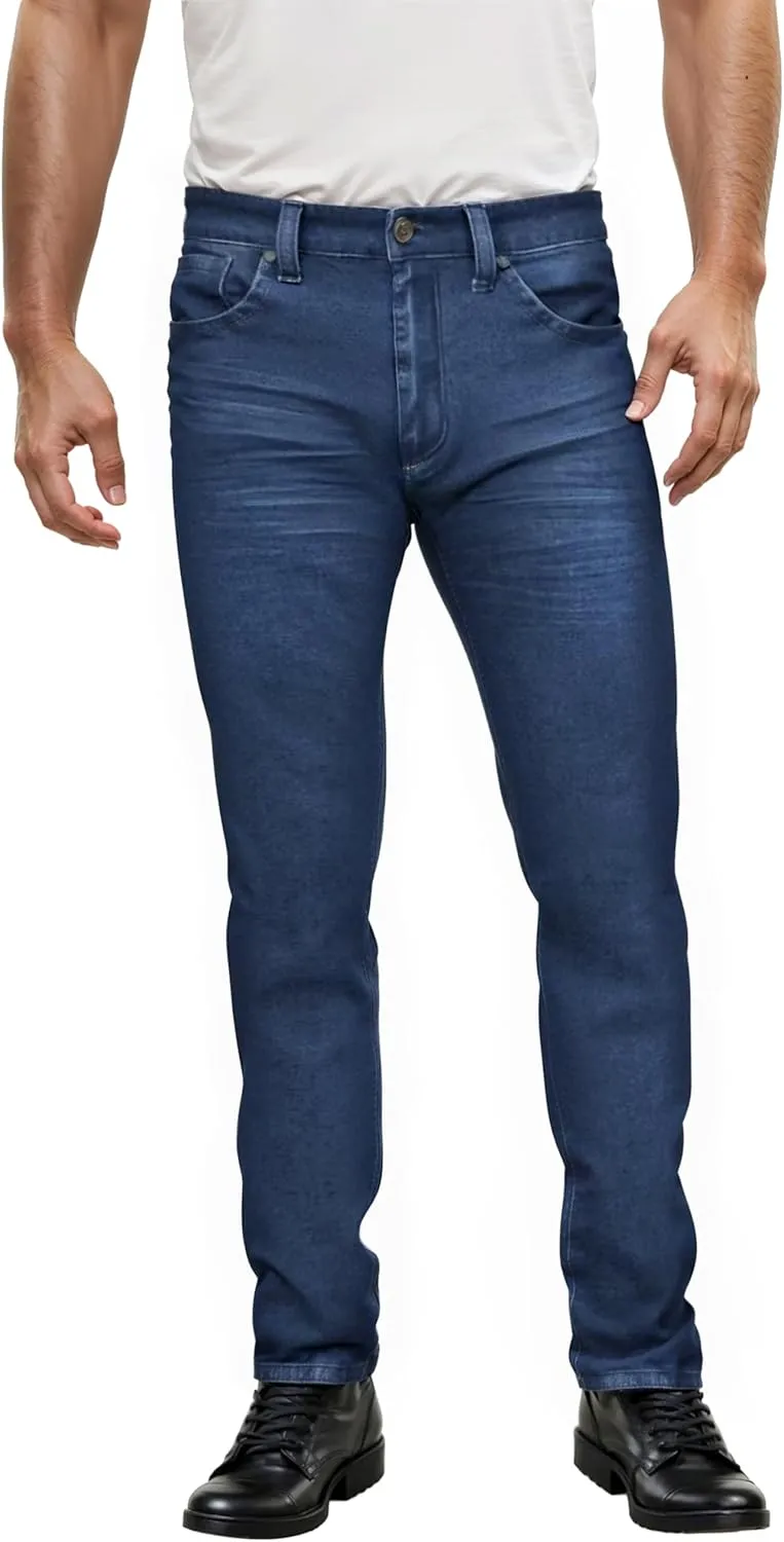 ETHANOL Mens Super Comfy Straight Stretch Knit Jersey Denim Five Pocket Jean