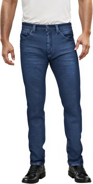 ETHANOL Mens Super Comfy Straight Stretch Knit Jersey Denim Five Pocket Jean