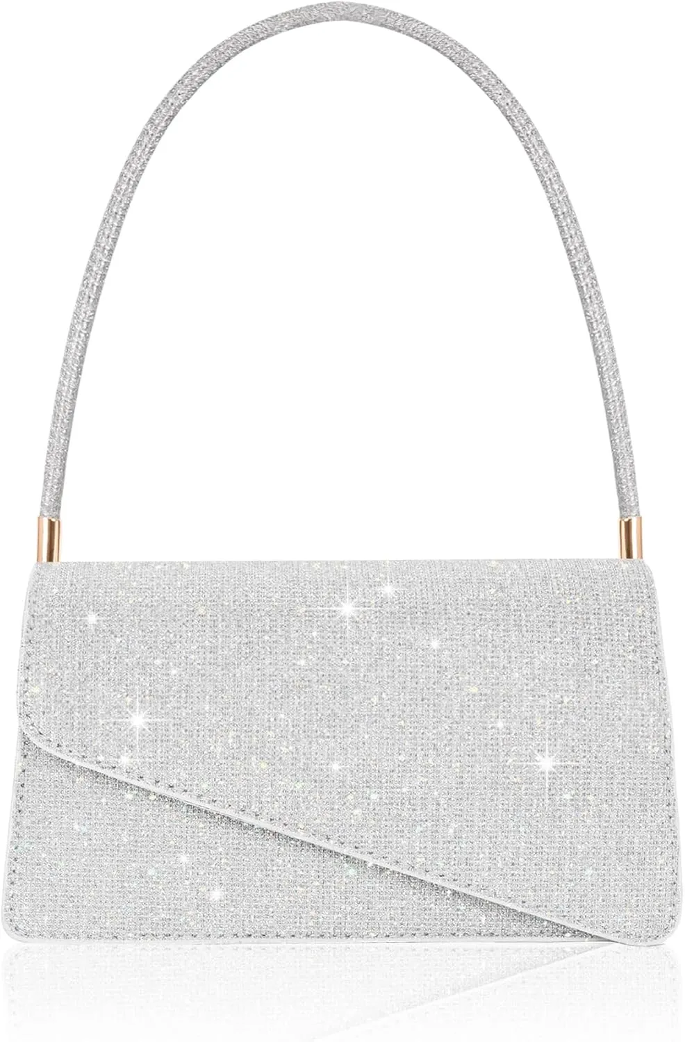 Evening Bag Formal Clutch Purses for Women Lady Girl Glitter Handbags Asymmetrical Flap Shouder Bag for Wedding Party