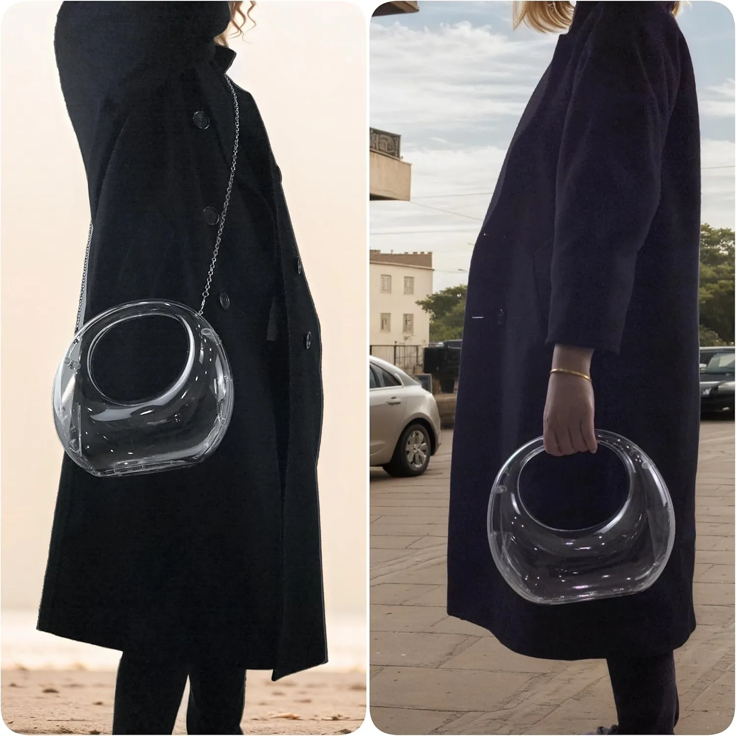 Evening Bags Formal Acrylic Moon Clutch Purses Elegant Party Bnquet Handbag for Women