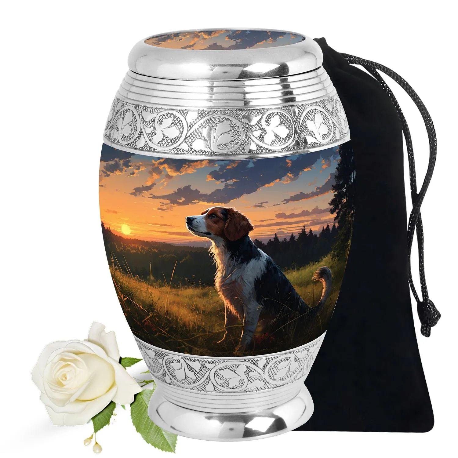 Evening Reflection Dog Urn - Elegant Memorial for Pet Ashes