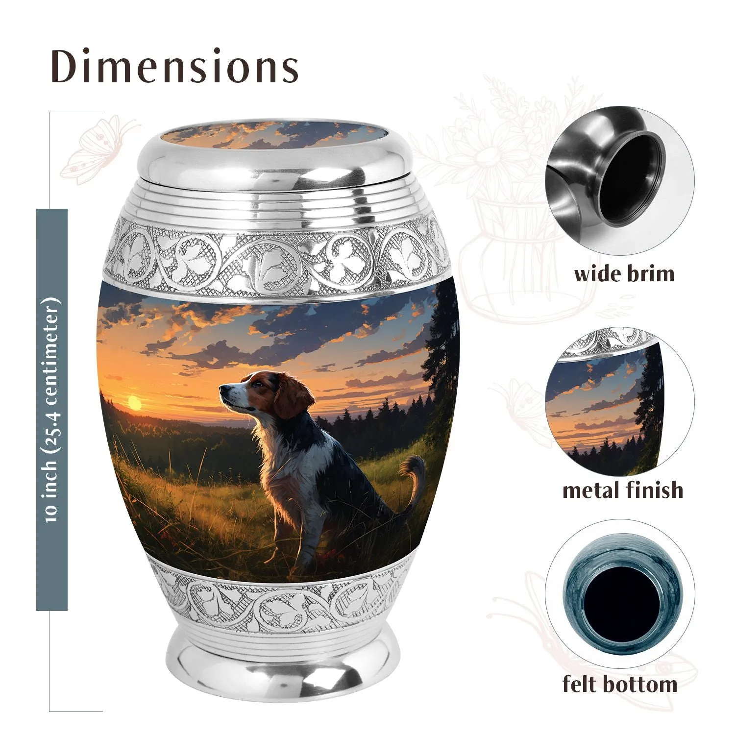 Evening Reflection Dog Urn - Elegant Memorial for Pet Ashes