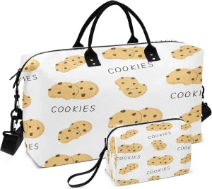 Exnundod Biscuits with A Bite Doodle Style Travel Duffel Bags for Women Sports Gym Bag Weekender Carry On Tote Overnight Luggage Duffle Bags