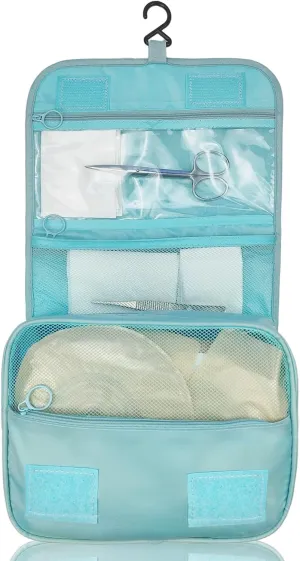 Exquisite Travel Bag for Ostomy and Colostomy Supplies - The Ultimate Choice for Post - Surgery Individuals, Featuring Hanging Setup and Stylish Covers Tailored for Women (Sky Blue)