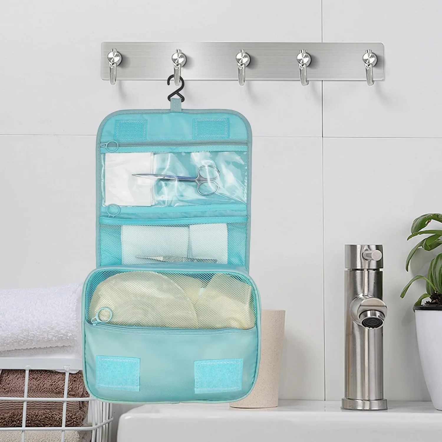Exquisite Travel Bag for Ostomy and Colostomy Supplies - The Ultimate Choice for Post - Surgery Individuals, Featuring Hanging Setup and Stylish Covers Tailored for Women (Sky Blue)