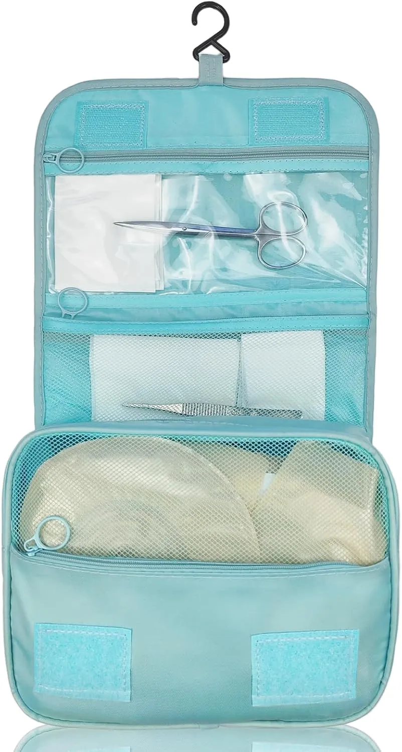 Exquisite Travel Bag for Ostomy and Colostomy Supplies - The Ultimate Choice for Post - Surgery Individuals, Featuring Hanging Setup and Stylish Covers Tailored for Women (Sky Blue)