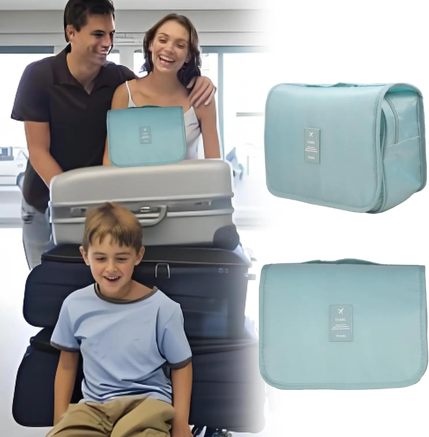 Exquisite Travel Bag for Ostomy and Colostomy Supplies - The Ultimate Choice for Post - Surgery Individuals, Featuring Hanging Setup and Stylish Covers Tailored for Women (Sky Blue)