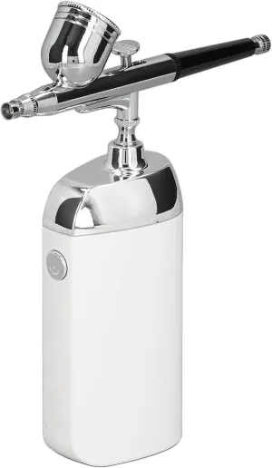 Face Mist Bottle, Portable Facial Steamer USB Charging Facial Mist Sprayer Oxygen Portable Airbrush Cordless Handheld Face Humidifier for Cake Decoration (White)
