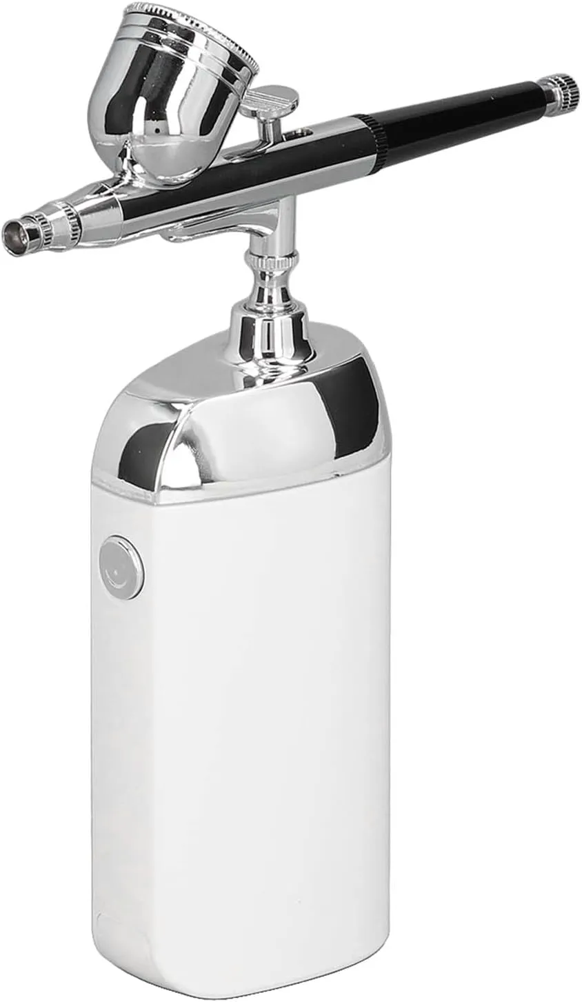 Face Mist Bottle, Portable Facial Steamer USB Charging Facial Mist Sprayer Oxygen Portable Airbrush Cordless Handheld Face Humidifier for Cake Decoration (White)