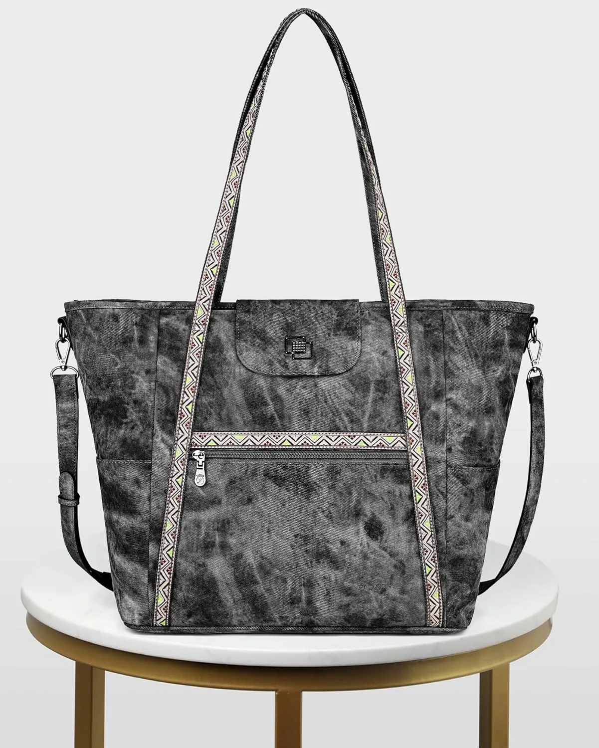 FADEON Large Laptop Tote Bag for Women Designer Leather Laptop Bag Fashion Travel Backpack Purse Shoulder Handbag