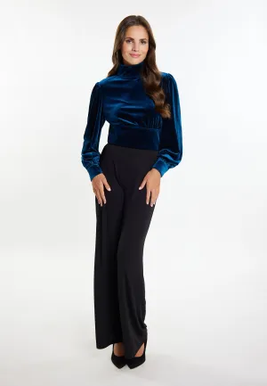 faina Women's Stretch Velvet Blouse