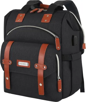 FALANKO Laptop Backpack for women, Doctor Teacher Work RFID Anti Theft Laptops Backpack with USB Charging Port, Wide Open College Travel 15.6 Inch Computer Bag for Men Women