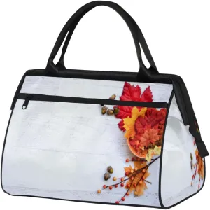 Fall Thanksgiving Pine Cones Travel Duffel Bag Sports Travel Duffel Bag Waterproof Durable Large Gym Tote Bag Weekender Overnight Bag for Women Travel Gym Yoga
