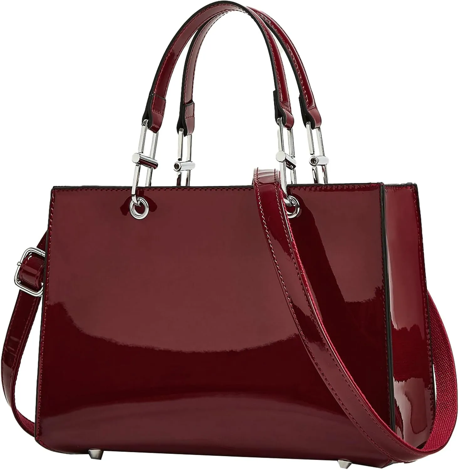 Fashion Women Patent Leather Platinum Handbag 2024 Elegant Commute Tote Bag Evening Events Daily Use