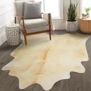 Faux Cowhide Rug, Cow Print Rug, Faux Cow Print Rugs for Living Room/Bed Room, Cow Hide Rugs Carpet for Western Decor, Western Rug, Faux Cow Skin Rug (L(62.4‘’×74.4‘’/5.2×6.2ft)), White
