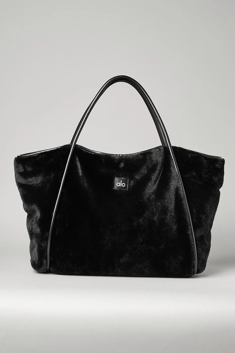 Faux Fur Tote Bag - Black