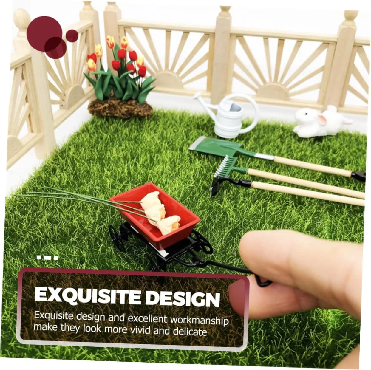FAVOMOTO 5 Sets Mini Gardening Tool Model for Doll House Accessory Micro Garden Realistic and Design for Mini House and DIY Fairy Garden Scenes