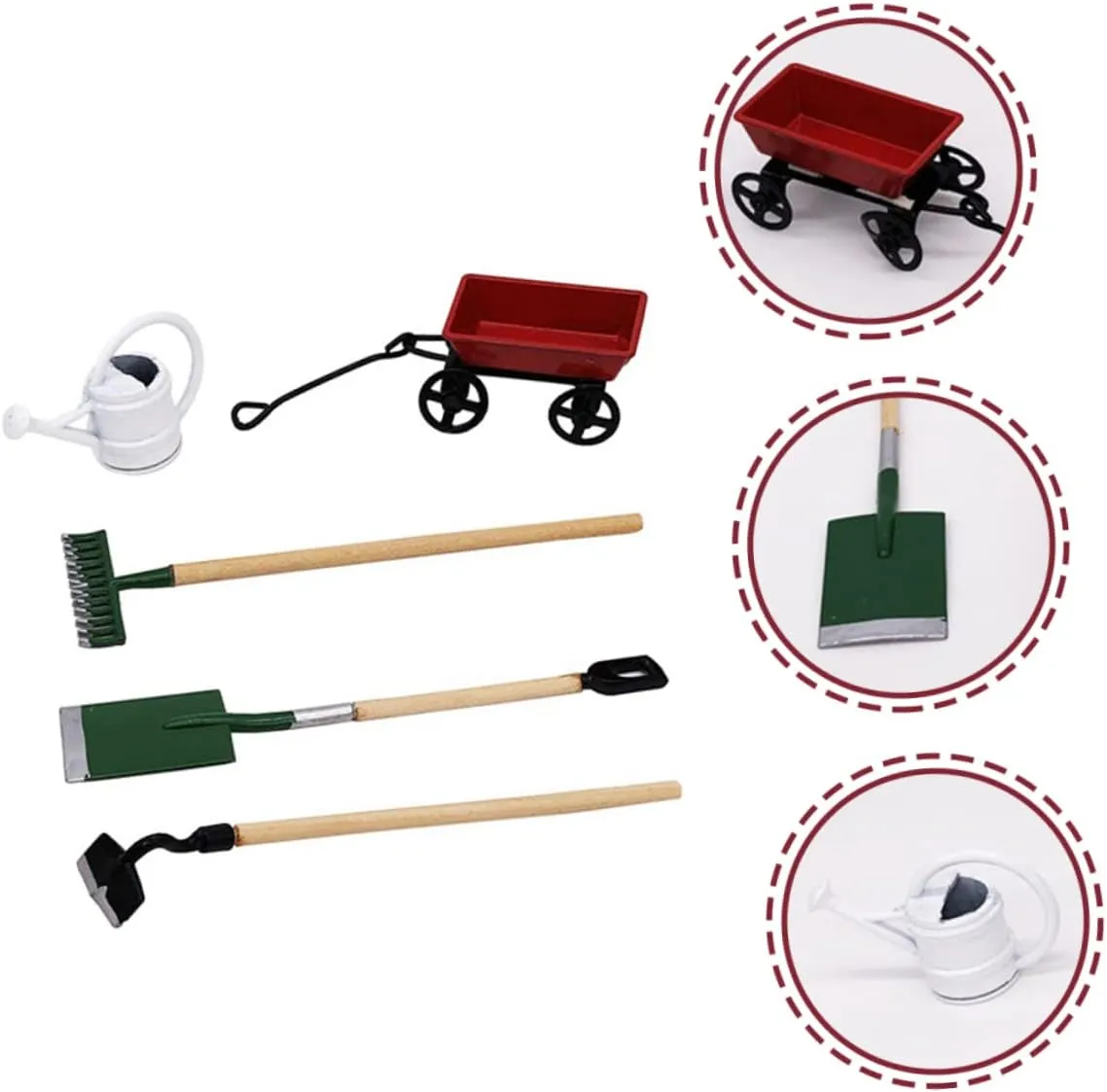FAVOMOTO 5 Sets Mini Gardening Tool Model for Doll House Accessory Micro Garden Realistic and Design for Mini House and DIY Fairy Garden Scenes