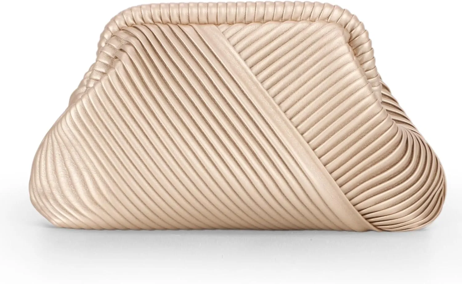 Fecialy Ruched Clutch Purse for Women Formal PU Leather Evening Bag Soft Pleated Handbags with Chain Crossbody Bag