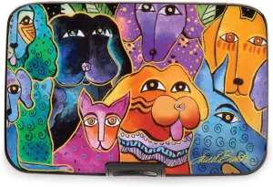 Fig Design Group Armored Wallet RFID Secure Data Theft Protection Credit Card Case (Laurel Burch Dogs and Doggies)