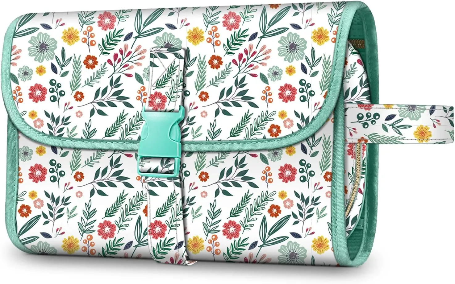 Fintie Portable Toiletry Cosmetic Travel Bag, Large Water Resistant Hanging Makeup Organizer Storage Pouch Case for Women Girls, Spring