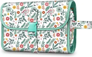 Fintie Portable Toiletry Cosmetic Travel Bag, Large Water Resistant Hanging Makeup Organizer Storage Pouch Case for Women Girls, Spring