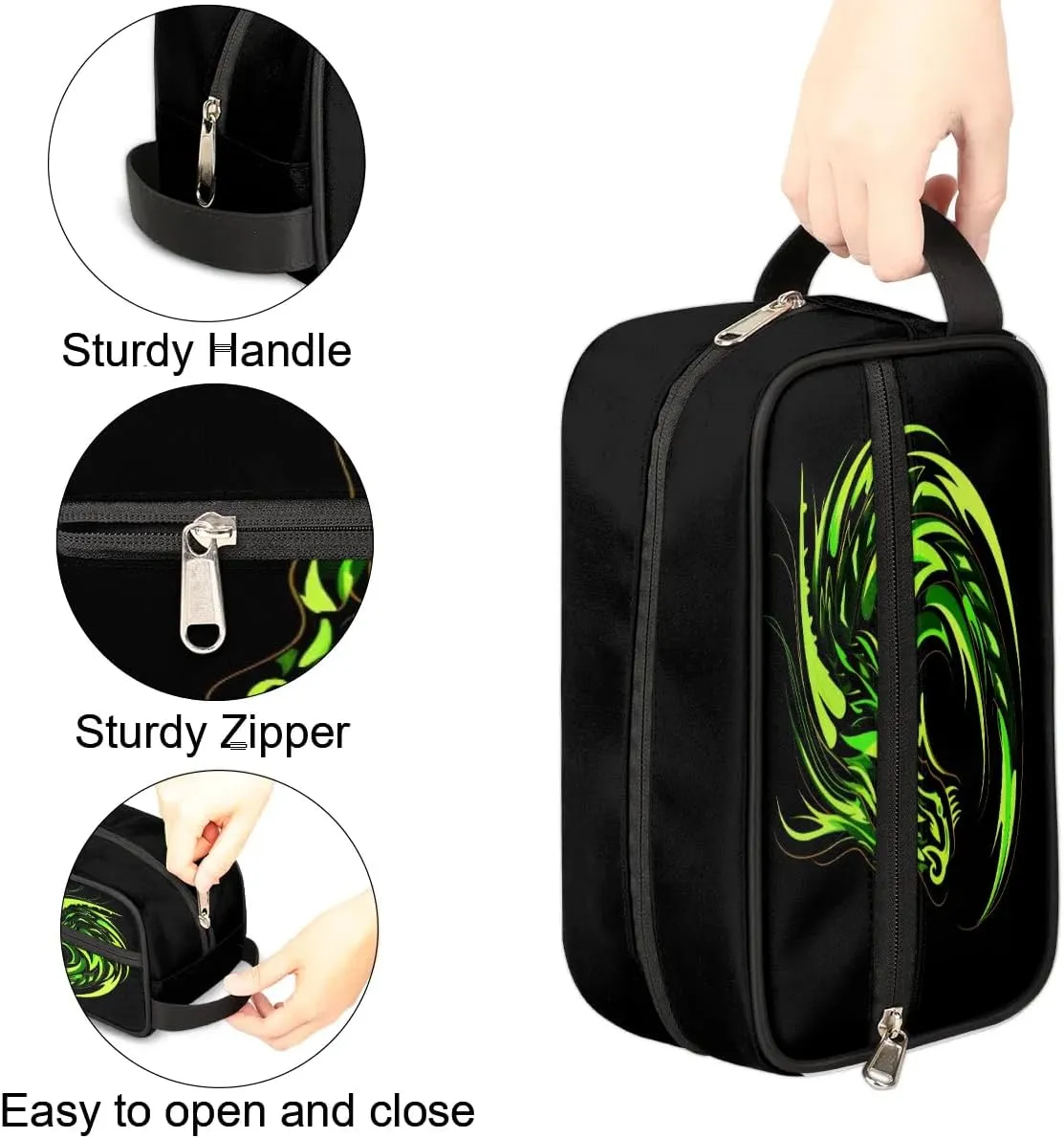 Fire Dragon Hanging Toiletry Bag for Boy Men,Travel Cosmetic Bag,Waterproof Makeup Bag,Approved Hygiene Bag Shave Dopp Kit Organizer for Toiletries Shower Bathroom Carry-on Accessories Gifts