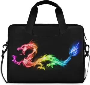 Fire Rainbow Dragon Laptop Bag Case 13 14 15.6 inch Laptop Messenger Bag Crossbody Briefcase for Men Women with Shoulder Strap Handle