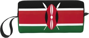Flag of Kenya print Large Capacity Travel Makeup Case Organizer Makeup Bag Portable Cosmetic Bag For Women