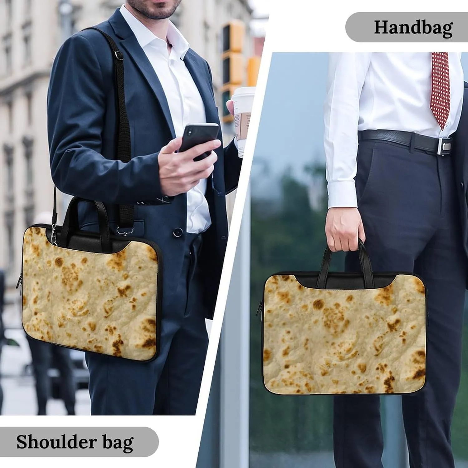 Floral Cherry Blossoms Leather Computer Bag with Multiple Sizes to Choose From, Convenient to Carry