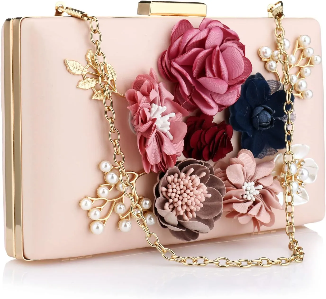 Floral Evening Bag for Women, Flower Evening Clutch Purse Elegant Banquet Handbag Lady Party Wedding Banquet Bag