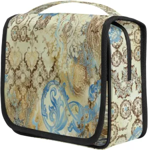 Floral Palace Motifs Travel Toiletry Bag for Women Portable Waterproof Travel Makeup Bag with Hanging Hook Makeup Cosmetic Organizer for Travel Business Trip Camping Bathroom
