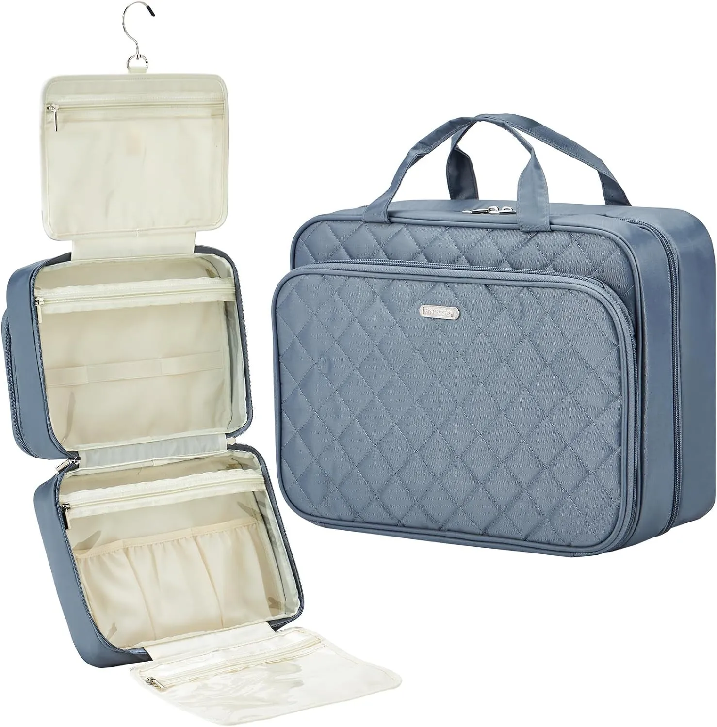 for Bag Hook, Toiletries, Extra with Large (Grey) Beauty for Bottles, Organizer Hanging Cosmetic Toiletry Travel Case Makeup Most popular Diverse categories Women, Full-Sized